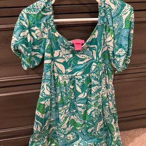 Lilly Pulitzer Teal and White Dress
